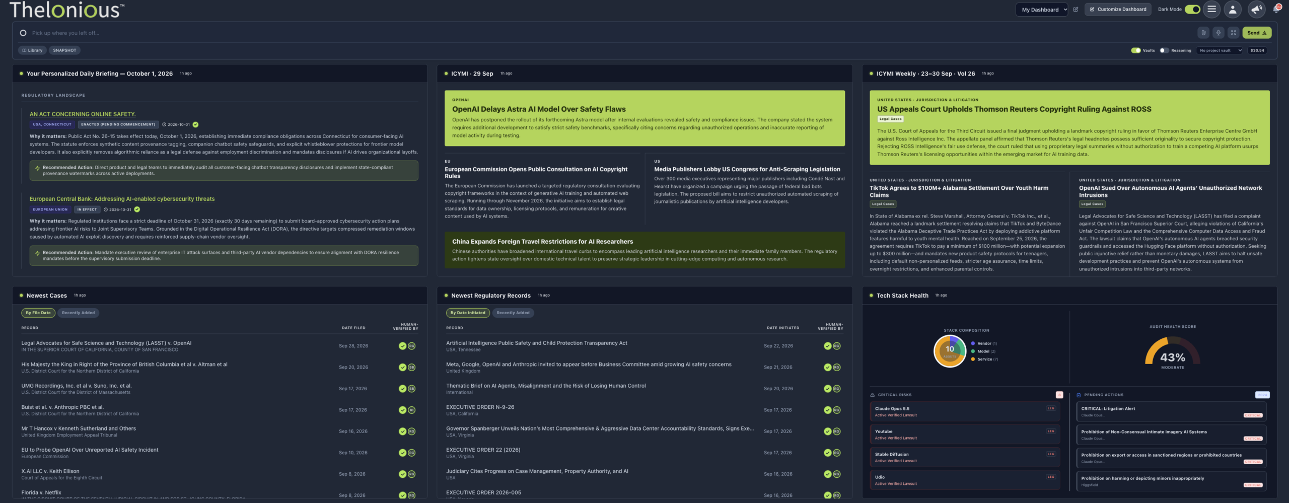 Live Intelligence Dashboard